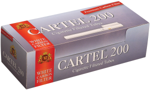 Cigarette Filtered Tubes CARTEL 200 CARBON/CHARCOAL