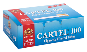 Cigarette Filtered Tubes CARTEL 100 Carbon 20 mm x 100 boxes