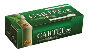 Cigarette tubes CARTEL 200 Menthol Carbon 20 mm x 50 boxes