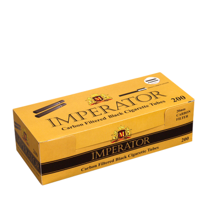 Cigarette Filtered Tubes Imperator 200 Black Carbon / Charcoal 20 mm filter x 50 boxes