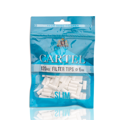 Filter Tips CARTEL SLIM 6mm/15 mm x 120 in bag