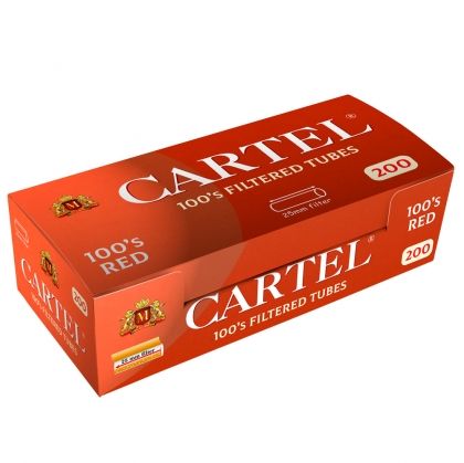 Cigarette filtered tubes CARTEL 100's RED