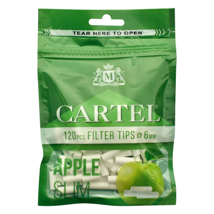Ароматни филтри CARTEL зелена ябълка 6 мм х 120 бр.