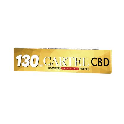 SUPER Long Bamboo Unbleached Rolling Papers with CBD isolate CARTEL 130 mm papers+ tips