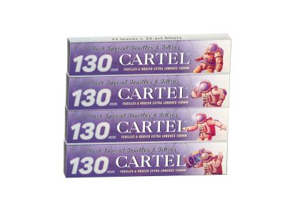 4 pcs SUPER Long Rolling Papers CARTEL 130 mm papers+ art tips  /Astronaut/