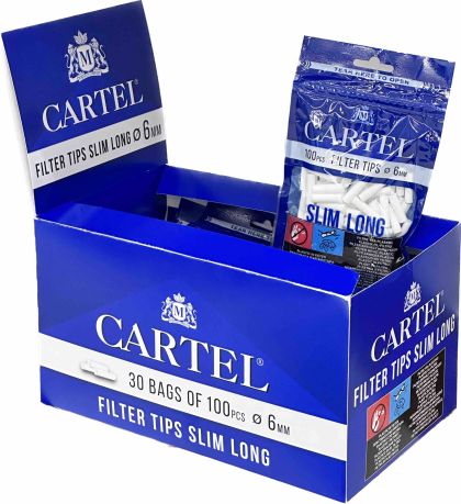 Filtre tigari Cartel Slim Long 6/22 mm x 100 pcs x 30 plicuri Display