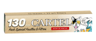 SUPER Long UNBLEACHED Rolling Papers CARTEL 130 mm papers+ art tips
