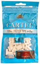 Filter tips  CARTEL 6/15 - 120 pcs.  + Rolling papers CARTEL Red short