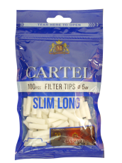 Filter Tips CARTEL LONG 6mm/22 mm x 100 in bag + Rolling papers CARTEL Red booklet